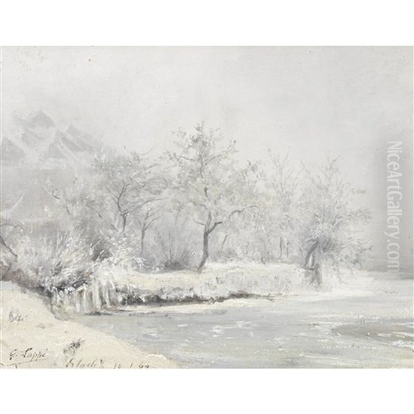 Winterlandschaft Bei Erlach Oil Painting by Gabriel Loppe