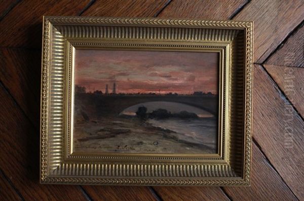 Pont De Paris Au Crepuscule Oil Painting by Gabriel Loppe