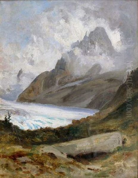 La Pierre Aux Anglais, Chamonix (study) by Gabriel Loppe