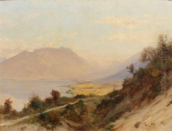 Vue Du Lac D'annecy Oil Painting by Gabriel Loppe