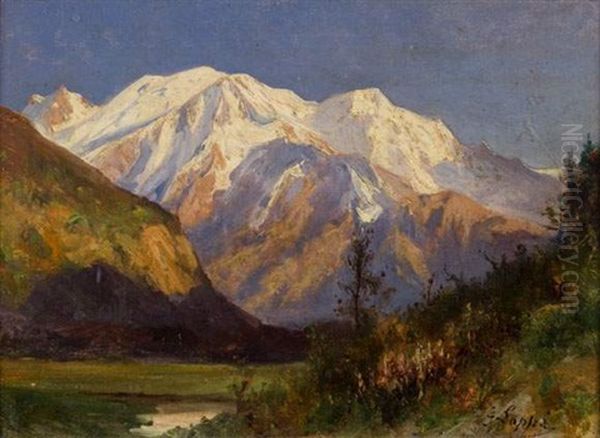 Massif Du Mont Blanc Vu Du Servoz Oil Painting by Gabriel Loppe