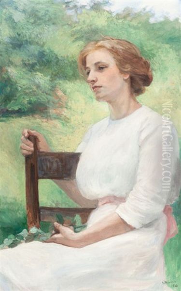 Seated Woman (reflection) Oil Painting by Caroline A. Lord