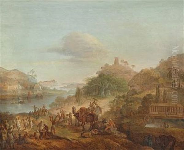 Patna Ved Ganges Oil Painting by Christian August Lorentzen