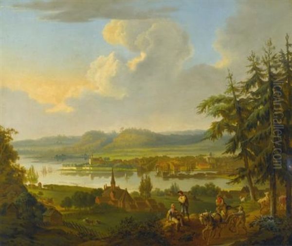 Kristiania (from Ekebergasen) Oil Painting by Christian August Lorentzen