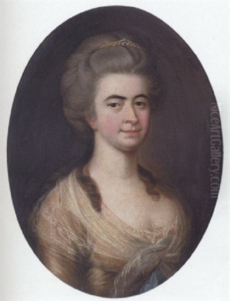 Portraet Af Frederikke Juliane Louise Wedell-wedelsborg F. Klingenberg Oil Painting by Christian August Lorentzen