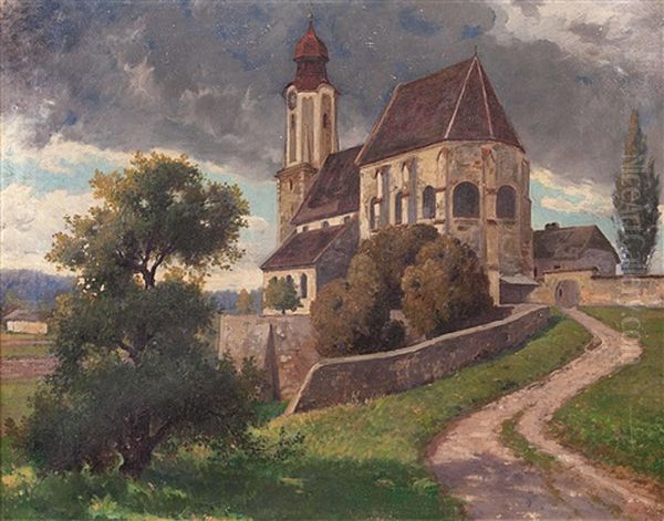 Kirche Bei Emersdorf A. D. Donau, No Oil Painting by Carl Lorenz