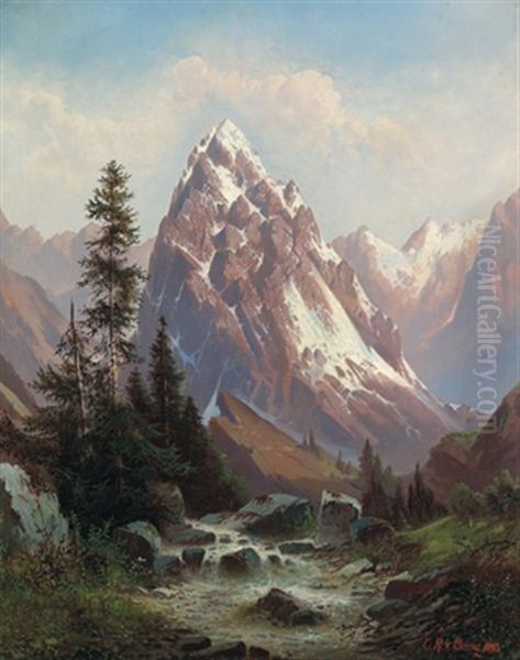 Gebirgslandschaft Oil Painting by Carl Lorenz