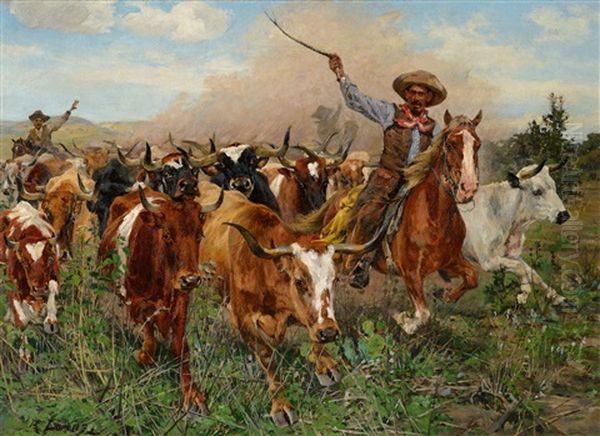 The Herders Oil Painting by Richard Lorenz