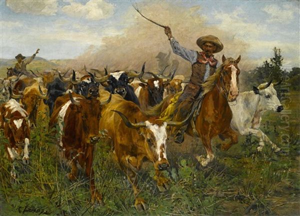 The Herders Oil Painting by Richard Lorenz