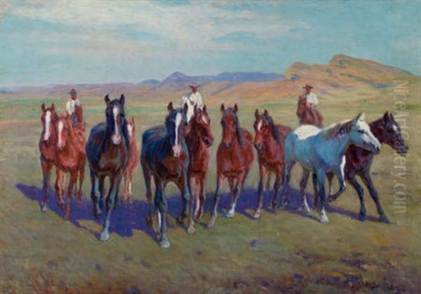 Round Up Oil Painting by Richard Lorenz