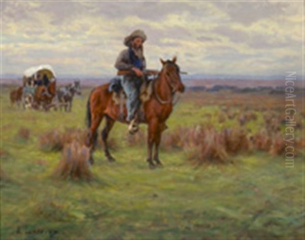 8western Scene Oil Painting by Richard Lorenz