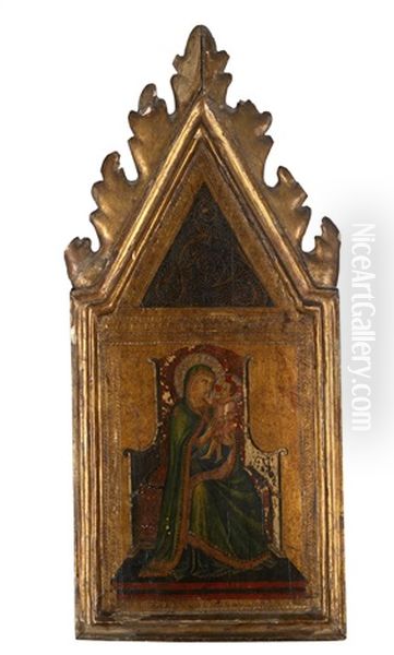 Thronende Madonna Mit Kind Vor Goldgrund Oil Painting by Ambrogio Lorenzetti