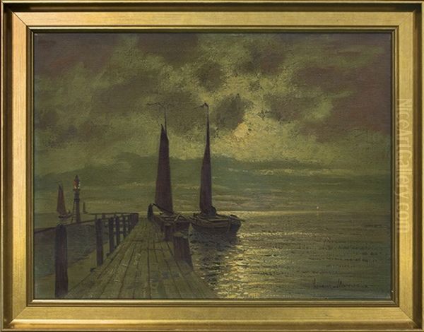 Cutters. Nocturne Oil Painting by Ernst Hugo Lorenz-Morovana