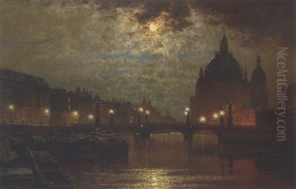 Friedrichsbrucke An Der Berliner Dom, Berlin Oil Painting by Ernst Hugo Lorenz-Morovana