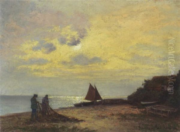 Bei Arcona Auf Rugen Oil Painting by Ernst Hugo Lorenz-Morovana