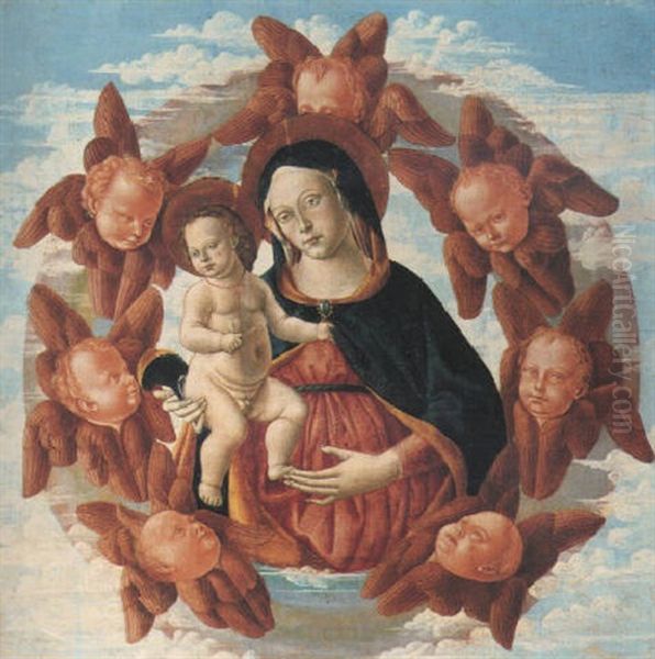 The Madona And Child Surrounded By A Mandorla Of The Seraphim Oil Painting by Fiorenzo di Lorenzo