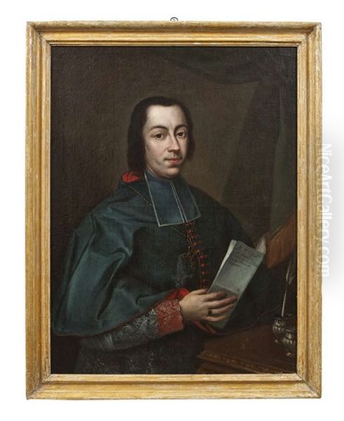 Portrait Of Francesco Agostino Della Chiesa, Bishop Of Vigevano Oil Painting by Davide Loreti