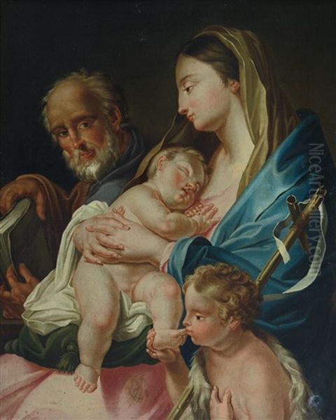 Sacra Famiglia (da P.batoni) Oil Painting by Giovanni Giuseppe Loretti