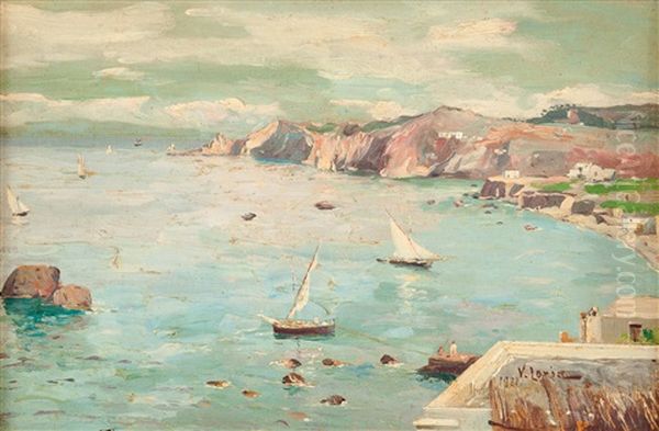 Foro D'ischia E Punta Caruso Oil Painting by Vincenzo Loria