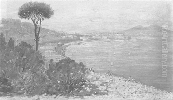 Napoli - Panorama Da S. Antonio Oil Painting by Vincenzo Loria