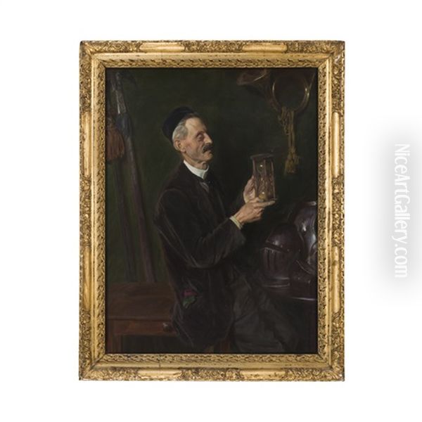 Portrait Of Edinburgh Antiques Dealer, Louis Joseph Butti Oil Painting by John Henry Lorimer