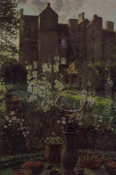 Kellie Castle Garden Oil Painting by John Henry Lorimer