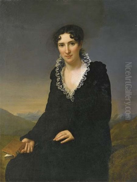 Portrait De Madame Desmarets, Nee Lardy Oil Painting by Henriette Lorimier