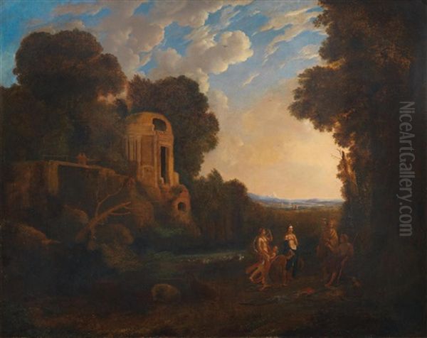 An Italianate Landscape With The Judgment Of Paris Oil Painting by Claude Lorrain