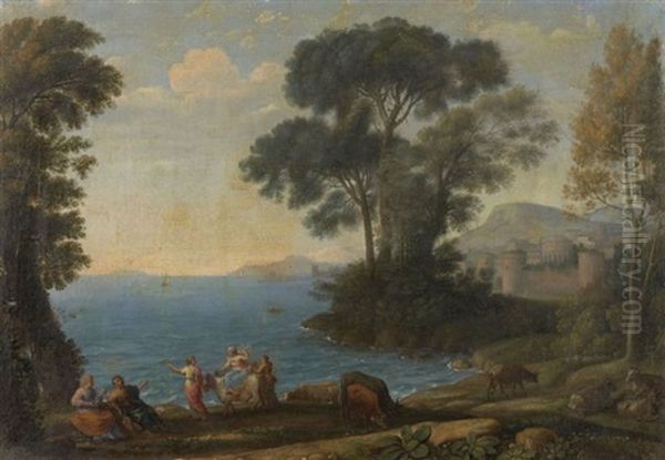 L'enlevement D'europe Oil Painting by Claude Lorrain