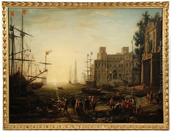 Harbour With Villa Medici Oil Painting by Claude Lorrain