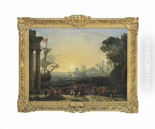 A Coastal Landscape With The Embarkation Of Saint Paula by Claude Lorrain