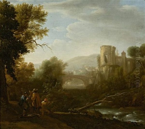 Landschaft Mit Jagern Oil Painting by Claude Lorrain