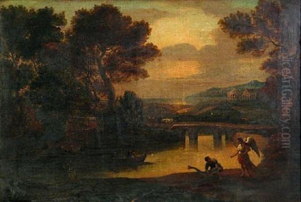 A Landscape With Tobias And The Angel Oil Painting by Claude Lorrain