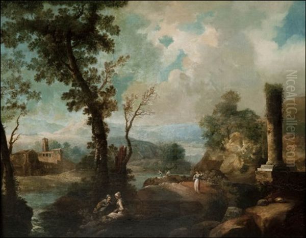 Pastoraalinen Maisema (a Pastoral Landscape) Oil Painting by Claude Lorrain