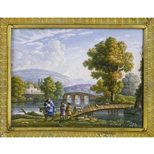 The Wholy Family's Flight Into Egypt Oil Painting by Claude Lorrain