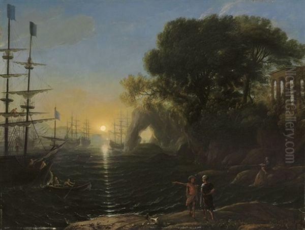 The Landing Of Aeneas In Latium Oil Painting by Claude Lorrain