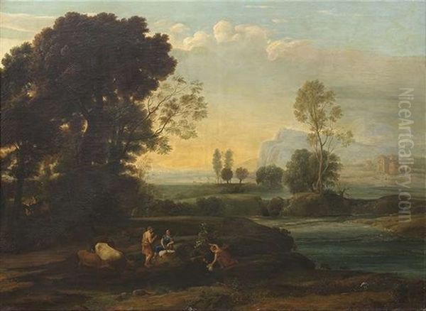 Landschaft Mit Der Flucht Nach Agypten Oil Painting by Claude Lorrain