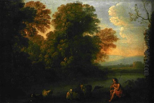 Berger Devant Un Riviere Oil Painting by Claude Lorrain