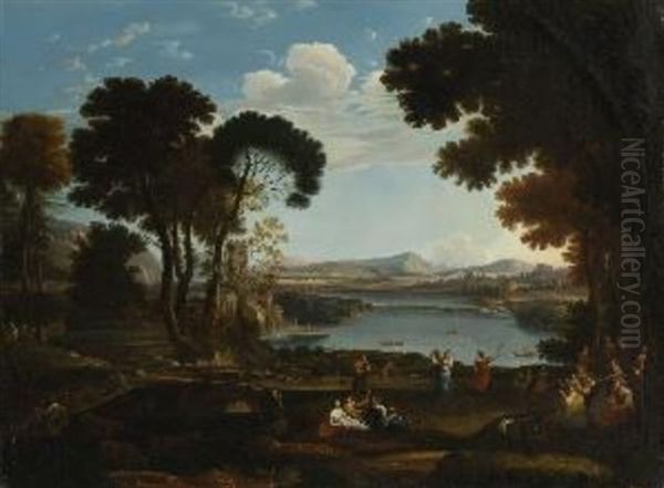 Antikisierende Landschaft Mit Muhle Oil Painting by Claude Lorrain