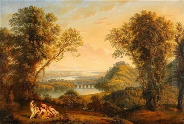 Pastoralt Landskap Oil Painting by Claude Lorrain