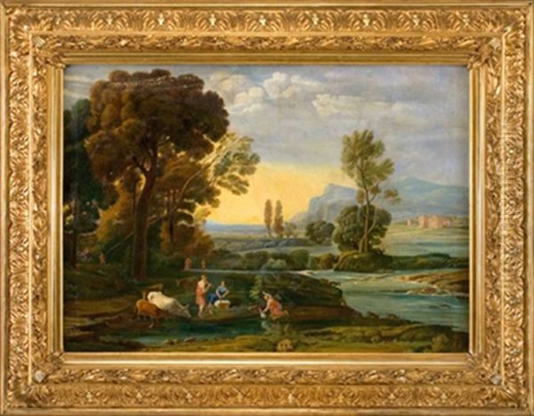 Landschaft Mit Der Flucht Nach Agypten Oil Painting by Claude Lorrain