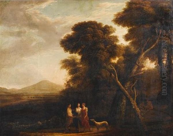 An Arcadian Landscape With Cephalus And Procris Reunited By Diana Oil Painting by Claude Lorrain