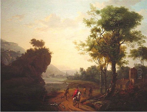 Pastoral Landscape With Figures: Morning Oil Painting by Claude Lorrain