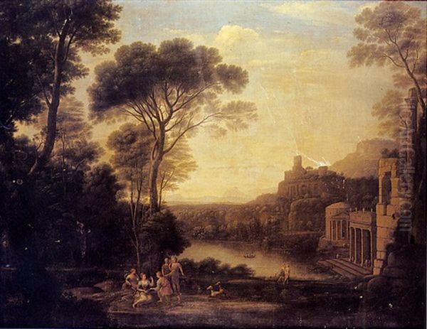 Paysage Avec La Nymphe Egerie Pleurant Numa Oil Painting by Claude Lorrain