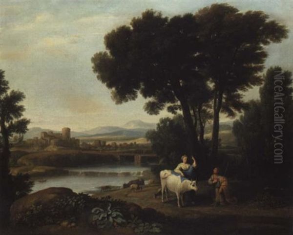 A Landscape With Juno Putting Io Under The Care Of Argus Oil Painting by Claude Lorrain