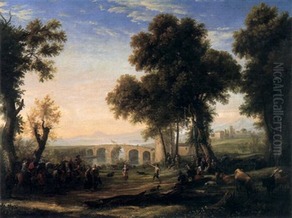 Fete Villageoise Oil Painting by Claude Lorrain