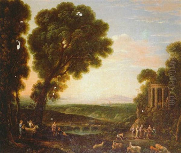 The Sacrifice Of Psyche At The Temple Of Apollo Oil Painting by Claude Lorrain