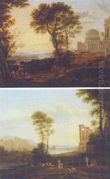 A View Of Delphi With A Procession Oil Painting by Claude Lorrain