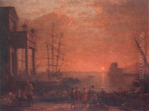 Seaport Oil Painting by Claude Lorrain