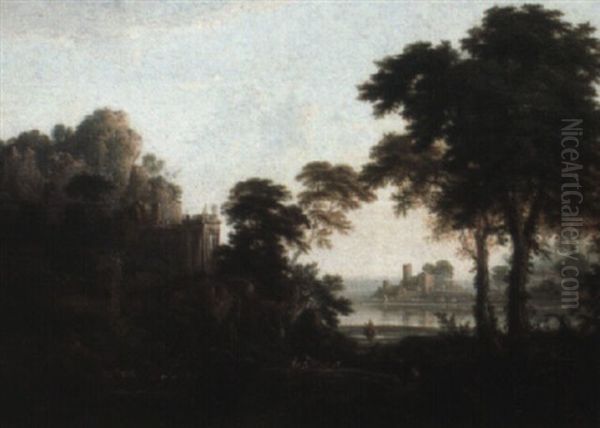 Arcadian Landscape Oil Painting by Claude Lorrain